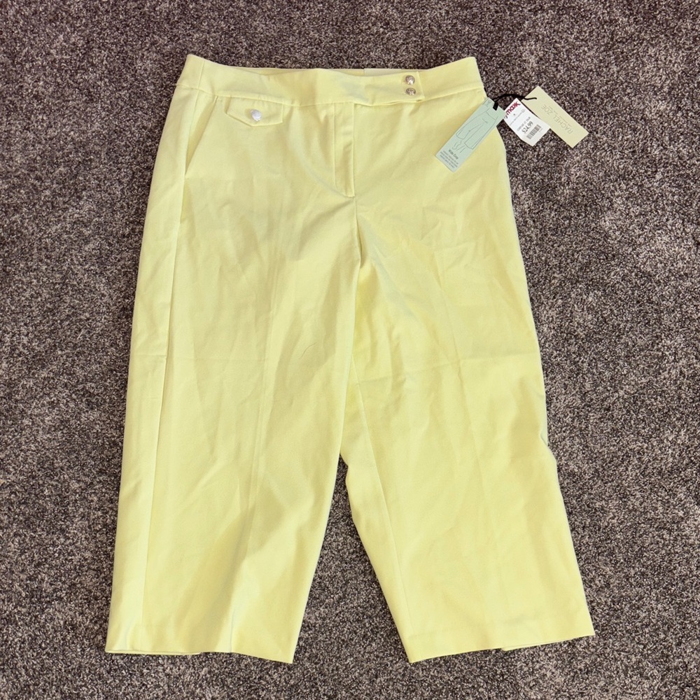 Rachel Zoe Yellow Wide Leg Crop Pants